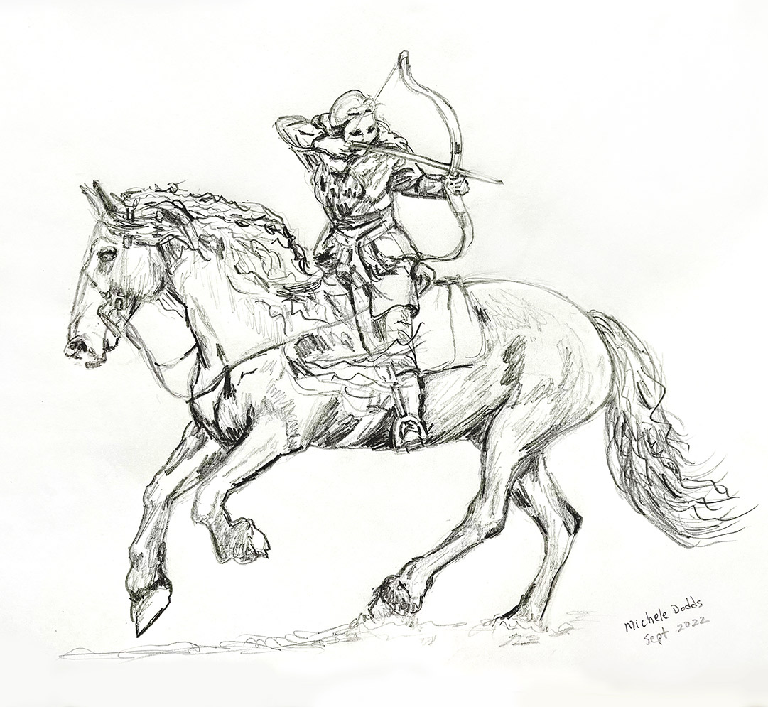 Archer on Horse Drawing