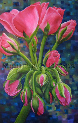Pink Geranium Painting
