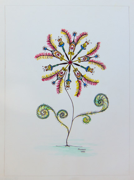 Feather Flower Drawing