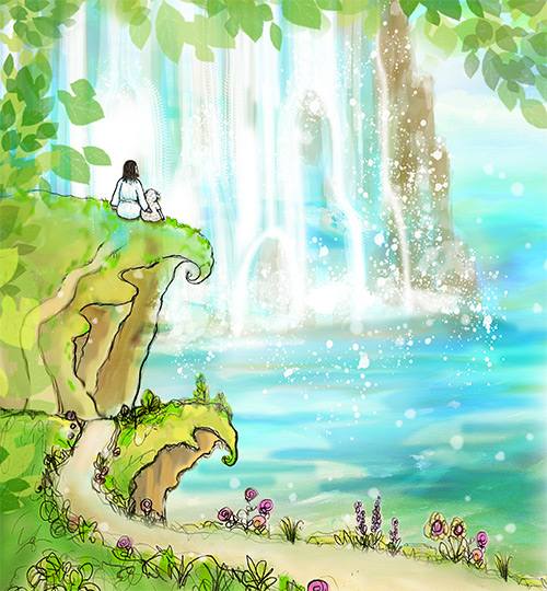 Sitting at Falls Image