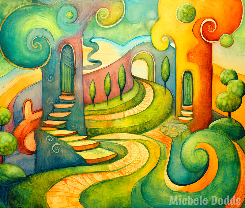 Swirl Trees Color Image