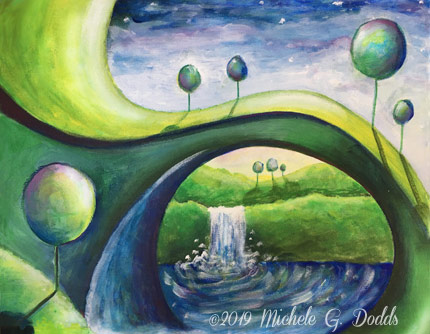 Waterfall Sky 2 Painting